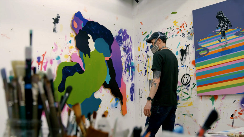 UK artist Lee Eelus in his Brighton studio