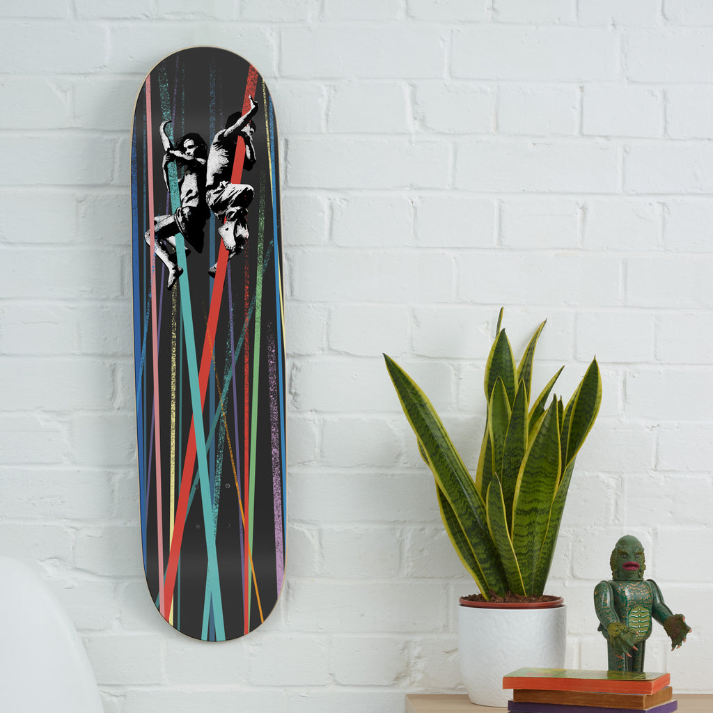 'Where They'll Never Find Us' - Contemporary urban art style limited edition skatedeck by UK artist Lee Eelus